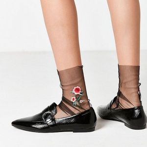 Urban outfitters embroidered tulle socks